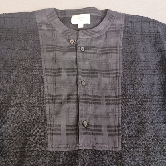 Billy Reid Women's XS Linen Blend Tweed Navy and Black Cap Sleeve Shift Dress - Picture 4 of 6